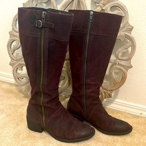 Purple Suede Knee High boots by BORN